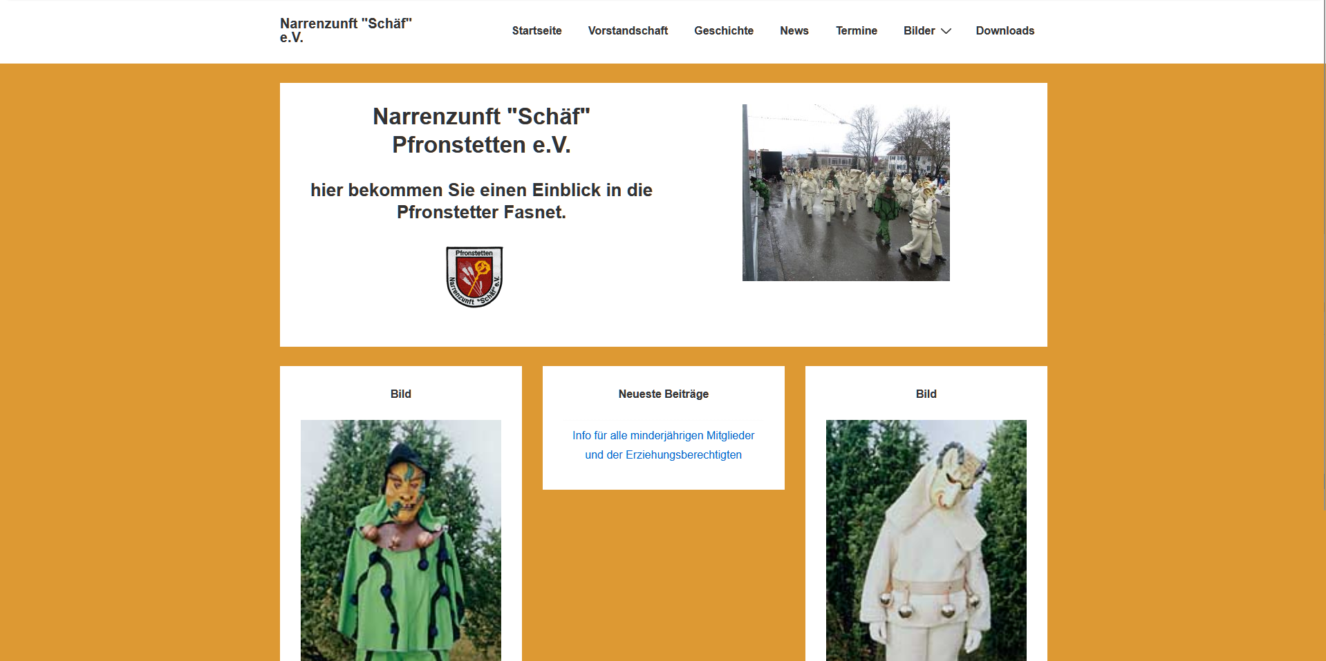 Screenshot der alten Webseite der NZ Schaef1