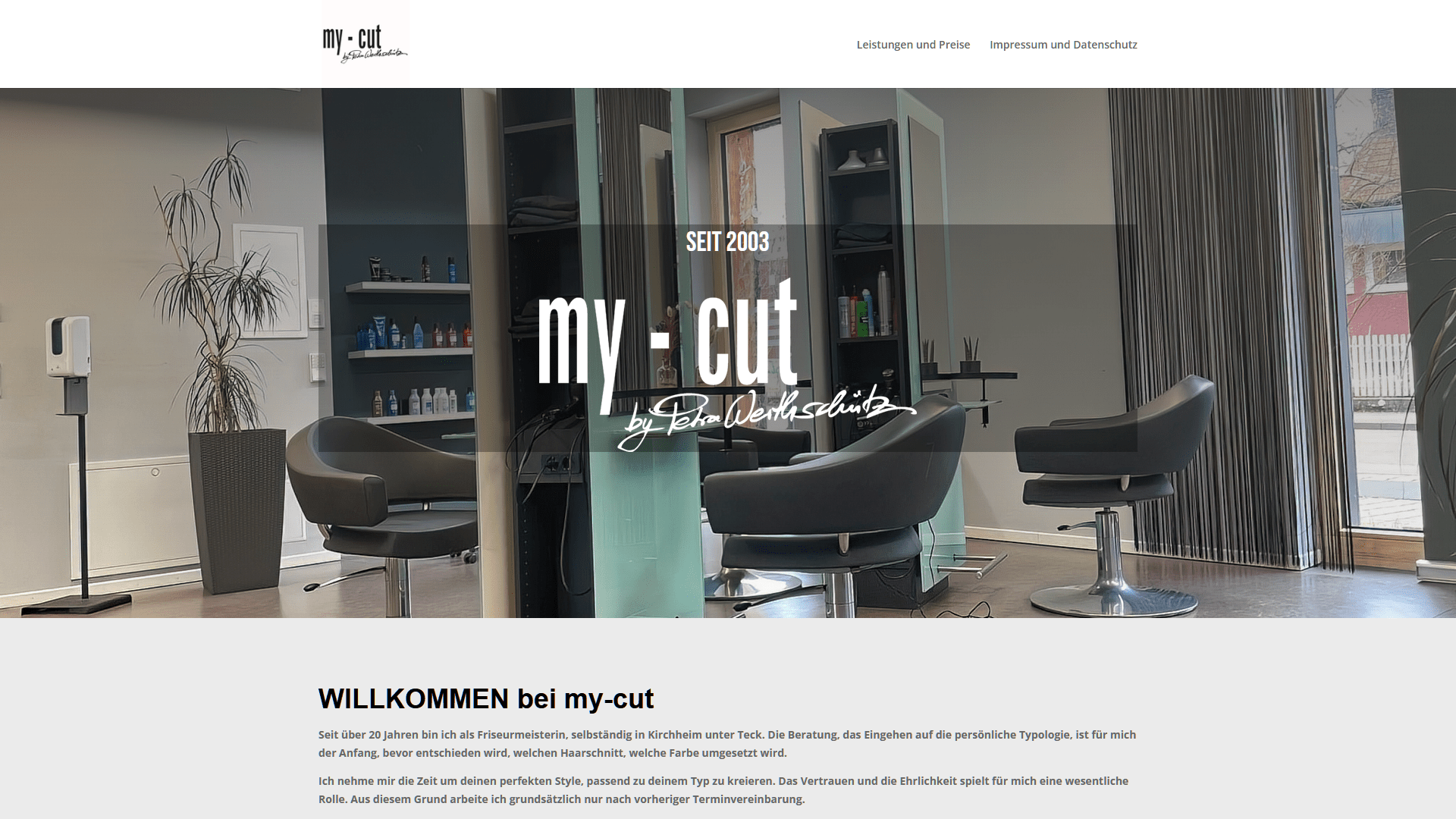 Onepagers für den Friseursalon my-cut.de