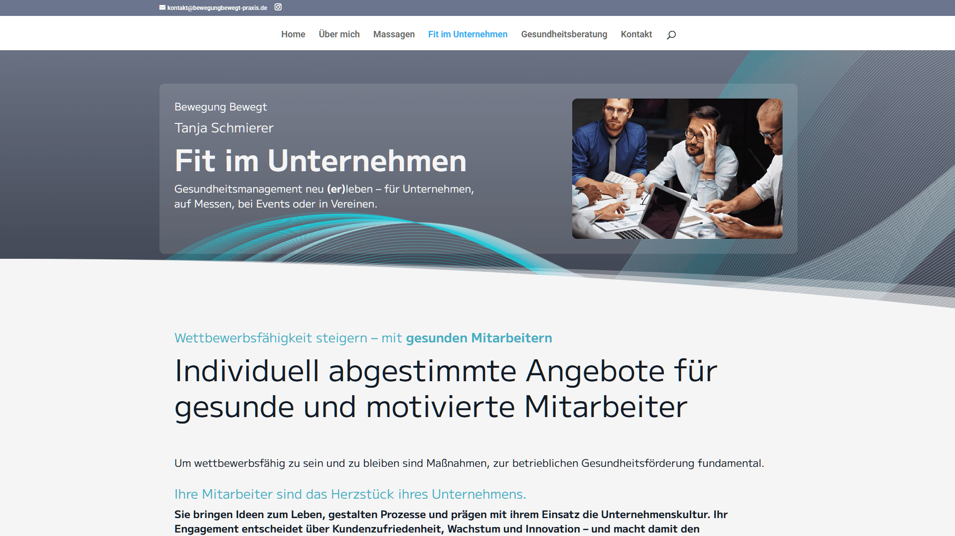 Webseitenprojekt - Gesundheitswesen - bewegungbewegt-praxis.de Webseitenprojekt - Gesundheitswesen - bewegungbewegt-praxis.de