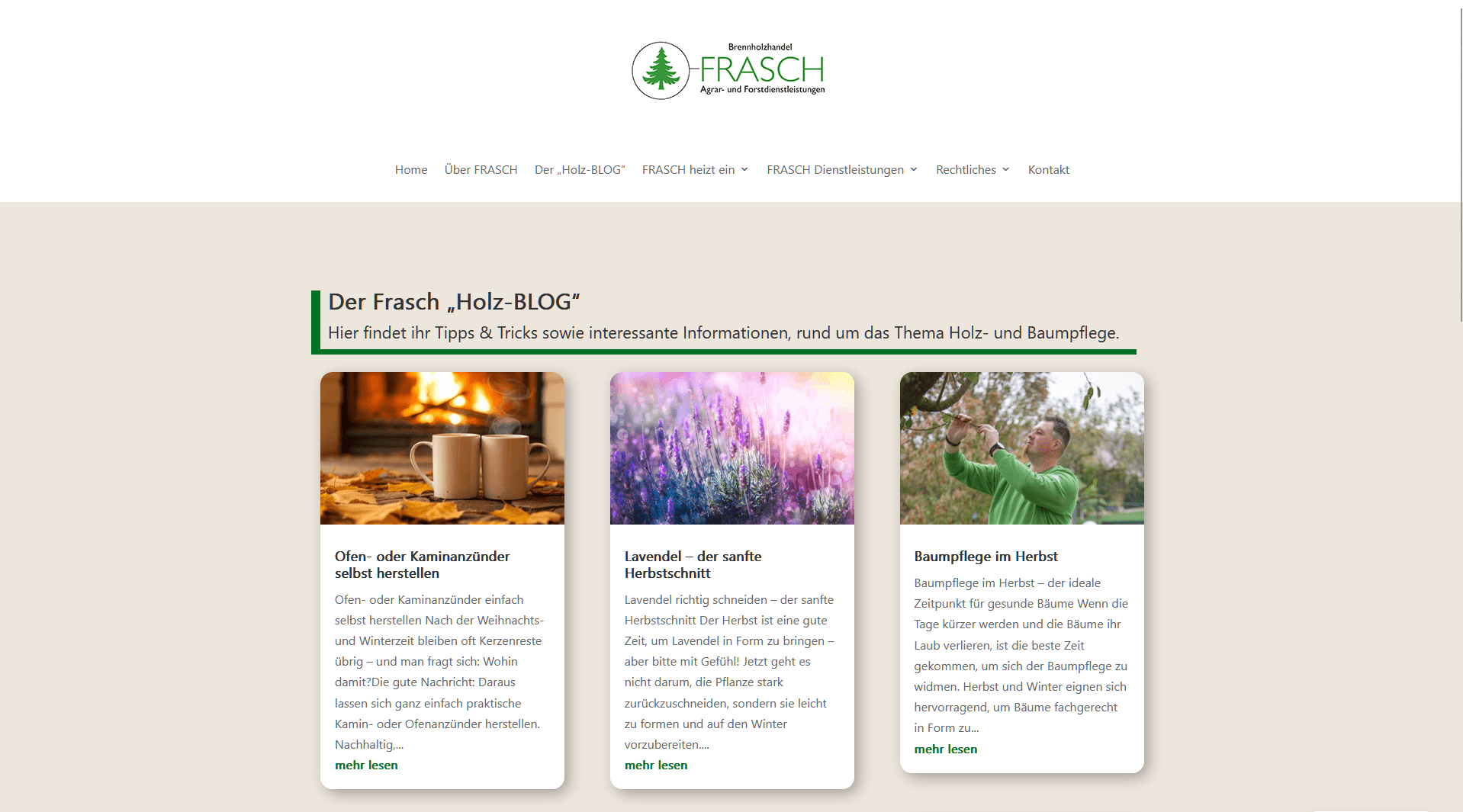 Der "Holz BLOG" von Frasch Brennholzhandel