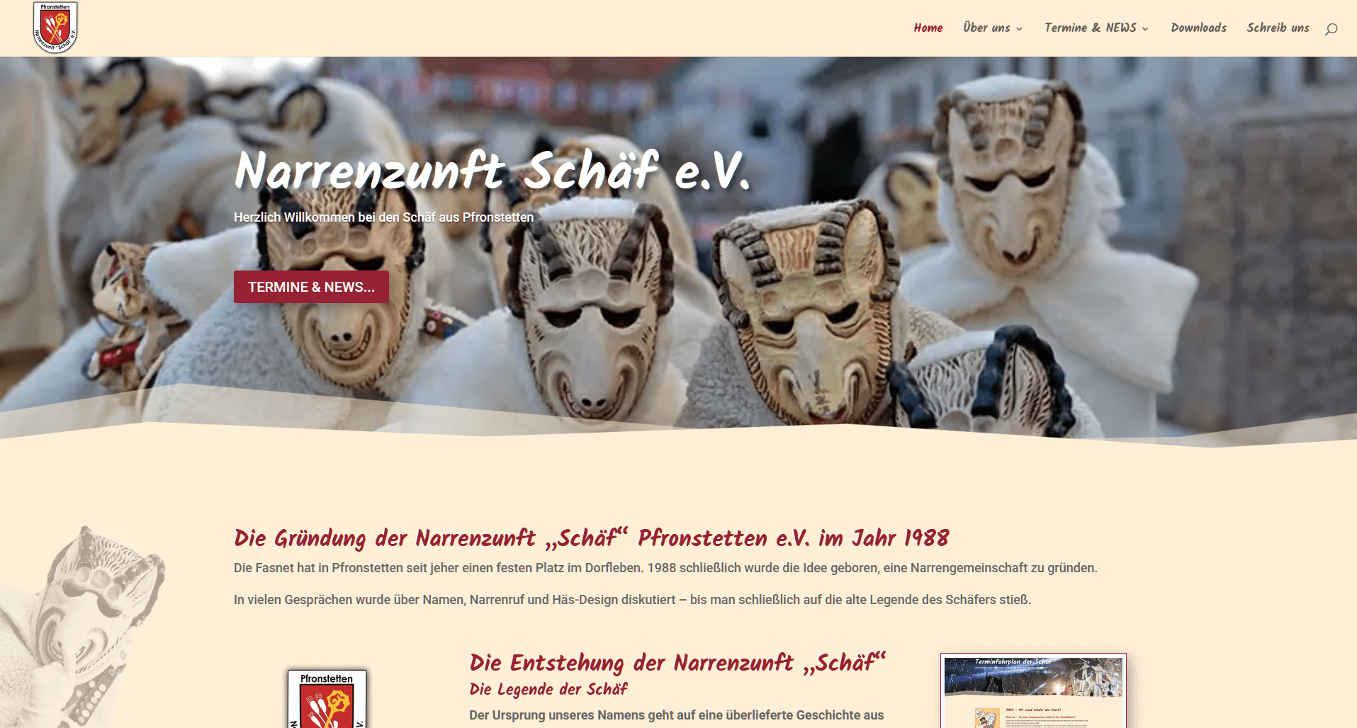 Webseitenprojekt - Vereinswebseite - narrenzunft-schaef.de Webseitenprojekt - Vereinswebseite - narrenzunft-schaef.de